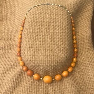 Vintage Orange Beaded Necklace